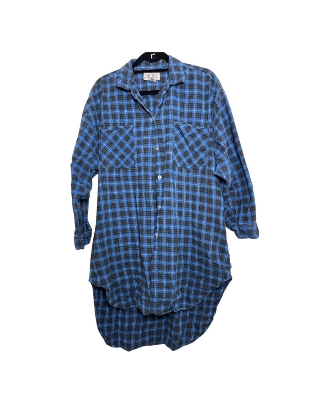 Vintage Lindsey Blake Flannel Nightgown Womens Lg Cotton Long Sleeve Sleepshirt